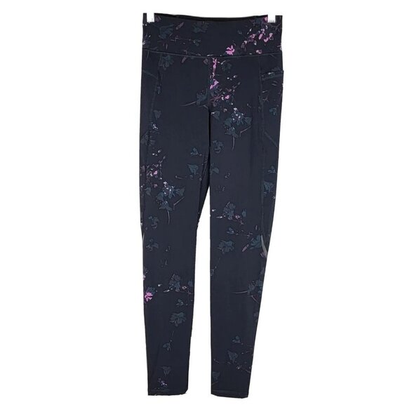 Sweaty Betty Zero Gravity Full Length Running Leggings Size Small Black Daisy - Picture 1 of 16